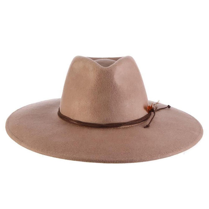 Crushable Wool Felt Rancher Hat with Flat Brim - Scala Hats Safari Hat Scala Hats