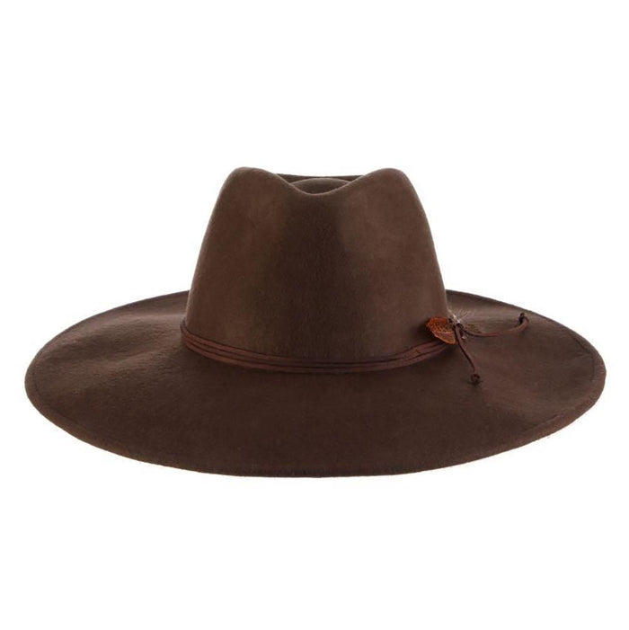 Crushable Wool Felt Rancher Hat with Flat Brim - Scala Hats Safari Hat Scala Hats