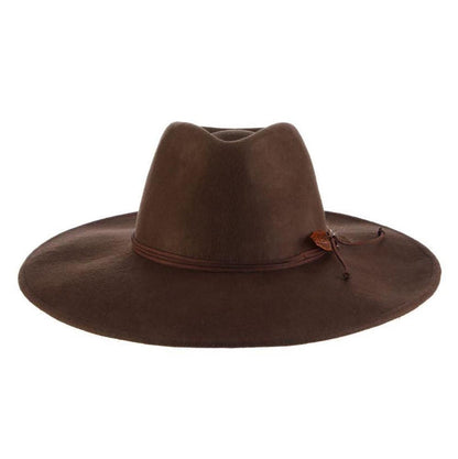 Crushable Wool Felt Rancher Hat with Flat Brim - Scala Hats Safari Hat Scala Hats