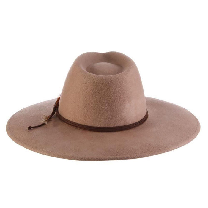 Crushable Wool Felt Rancher Hat with Flat Brim - Scala Hats Safari Hat Scala Hats