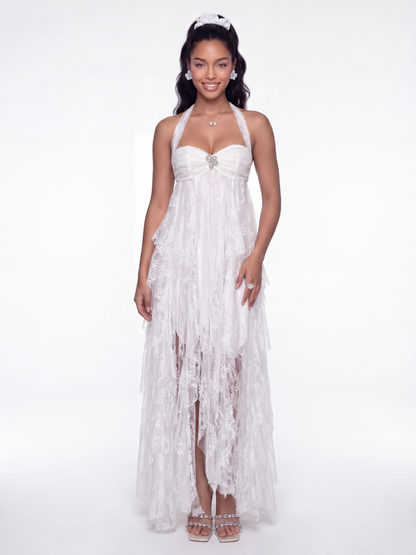 Aurora Halter White Dress