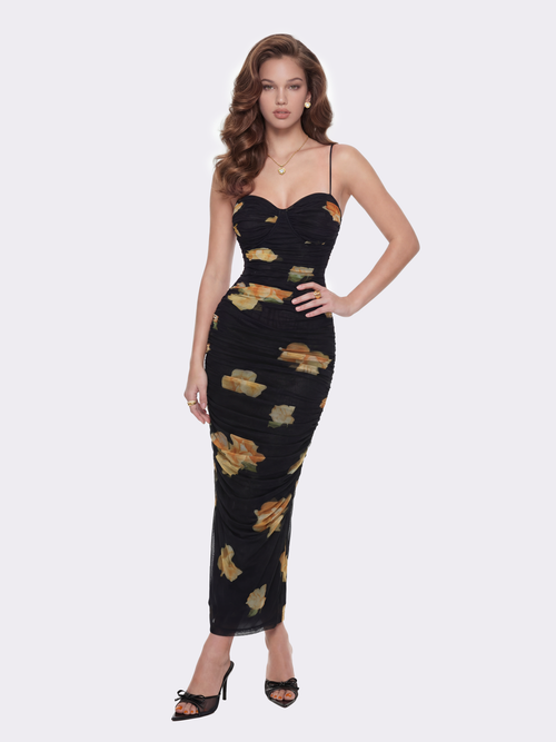Claudia Ruched Floral Dress