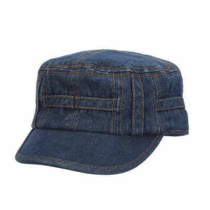 Dark Denim Cadet Cap with Print Lining - Stetson® Hats Cap Stetson Hats STW399-1 Blue S/M