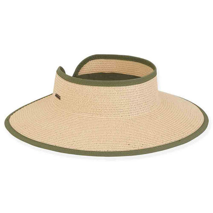 Del Mar Plata Roll Up Visor Hat with Printed Underbrim - Sun 'N' Sand Hats Visor Cap Sun N Sand Hats