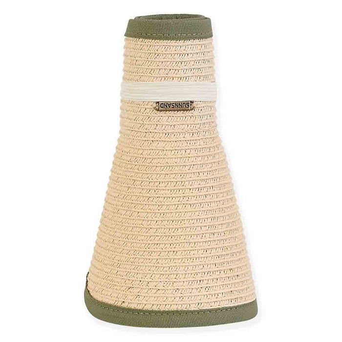 Del Mar Plata Roll Up Visor Hat with Printed Underbrim - Sun 'N' Sand Hats Visor Cap Sun N Sand Hats
