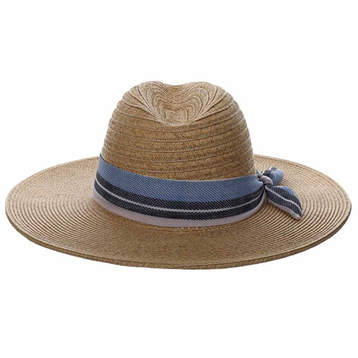 Elsie Striped Chiffon Tie Safari Hat - Cappelli Straworld Safari Hat Cappelli Straworld