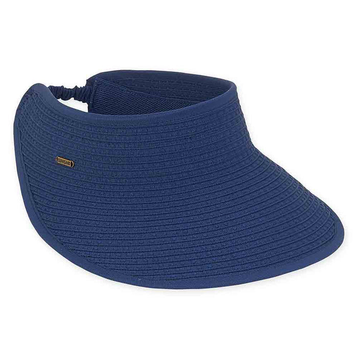 Embroidered Blue Ribbon Large Sun Visor - Sun 'N' Sand Hats Visor Cap Sun N Sand Hats HH2428C Navy