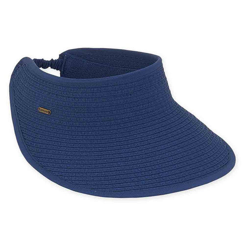 Embroidered Blue Ribbon Large Sun Visor - Sun 'N' Sand Hats Visor Cap Sun N Sand Hats HH2428C Navy