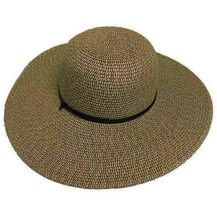 Extra Wide Brim Sun Hat with Chin Strap - Milani Hats Wide Brim Sun Hat Milani Hats BB004 Coffee Medium (57 cm)