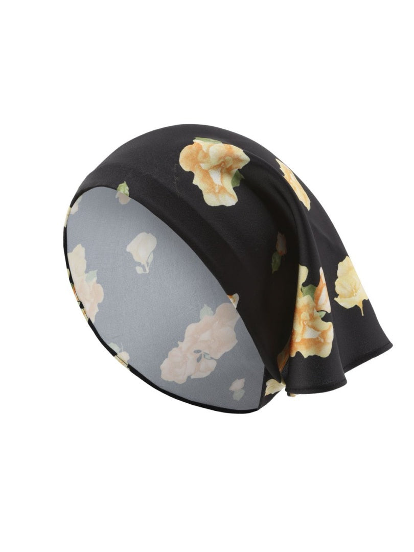 Mara Floral Black Hair Scarf