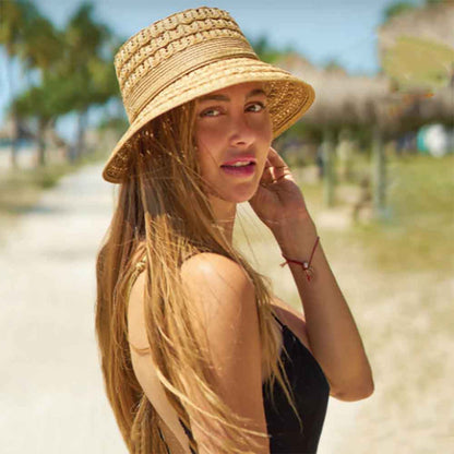 Fancy Braid Straw Summer Cloche - Cappelli Straworld Hats Cloche Cappelli Straworld