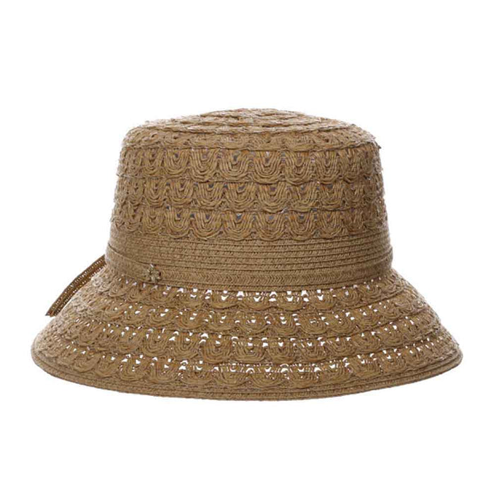 Fancy Braid Straw Summer Cloche - Cappelli Straworld Hats Cloche Cappelli Straworld