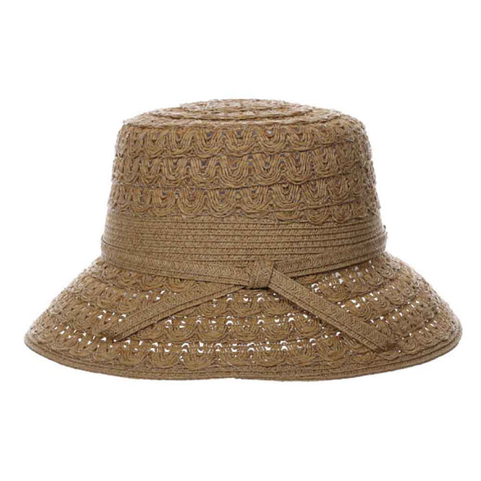 Fancy Braid Straw Summer Cloche - Cappelli Straworld Hats Cloche Cappelli Straworld