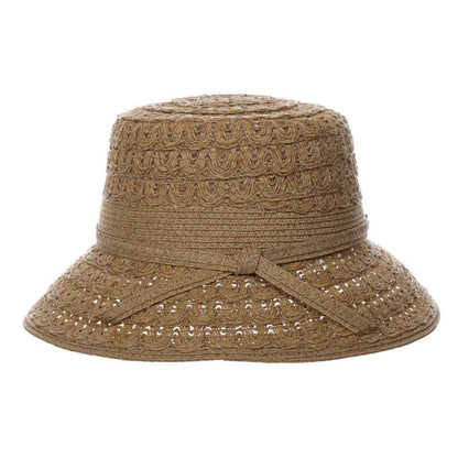 Fancy Braid Straw Summer Cloche - Cappelli Straworld Hats Cloche Cappelli Straworld