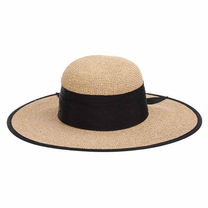 Fine Crocheted Wide Brim Sun Hat with Bound Brim - Scala Collection Wide Brim Sun Hat Scala Hats