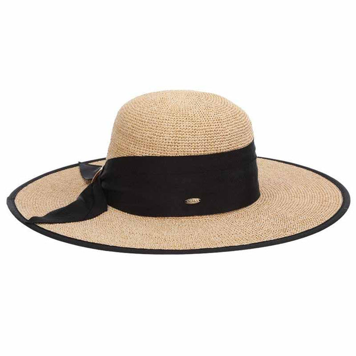 Fine Crocheted Wide Brim Sun Hat with Bound Brim - Scala Collection Wide Brim Sun Hat Scala Hats
