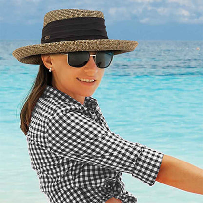 Flat Crown Up Brim Sun Hat - Sun 'N' Sand Hat Gambler Hat Sun N Sand Hats