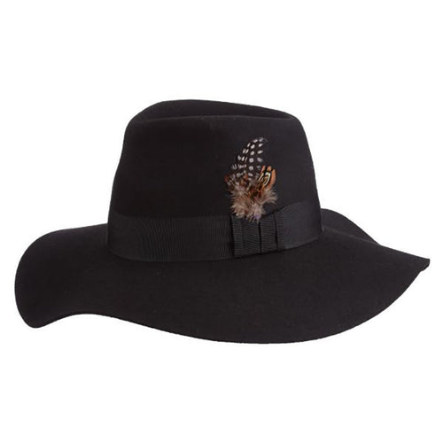 Floppy Brim Wool Felt Women's Safari Hat - Brooklyn Hats Safari Hat Brooklyn Hat BKN1413 Black Medium (57 cm)