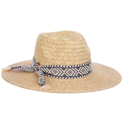 Florentino Safari Hat with Tribal Band - Scala Hats Safari Hat Scala Hats LP323 Natural tweed Medium (57 cm)