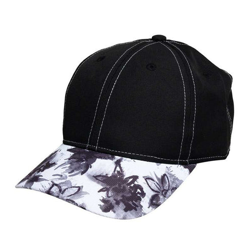 Graphite Flower Petite Baseball Cap - GloveIt® Golf Hats Cap GloveIt C277 Black XS/S