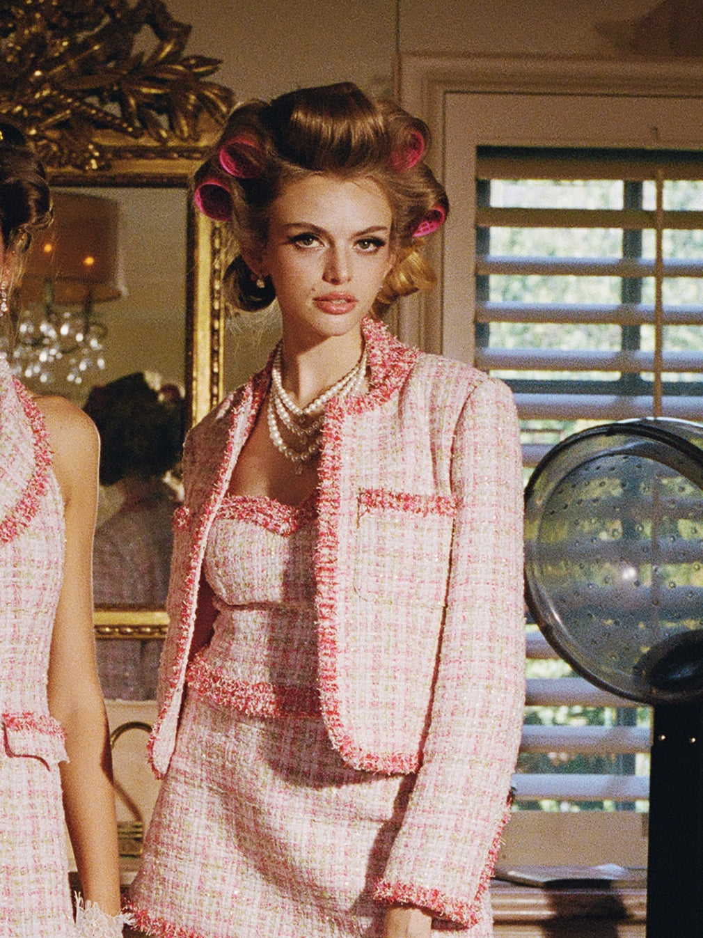 Bianca Metallic-Woven Fringe Pink Jacket
