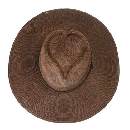 Have a Heart Palm Hat in Lustrous Pecan Brown - Peter Grimm Headwear Safari Hat Peter Grimm