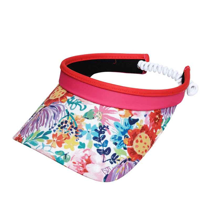 Hawaiian Tropic Golf Sun Visor with Coil Lace - GloveIt® Golf Hats Visor Cap GloveIt V275 Pink