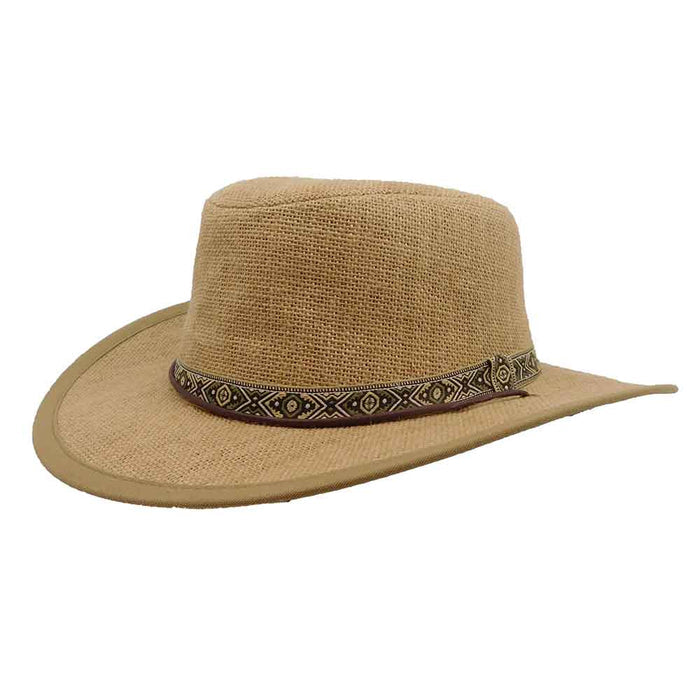 Hemp Outback Hat with Chin Cord - Dorfman Hats Safari Hat Dorfman Hat Co.