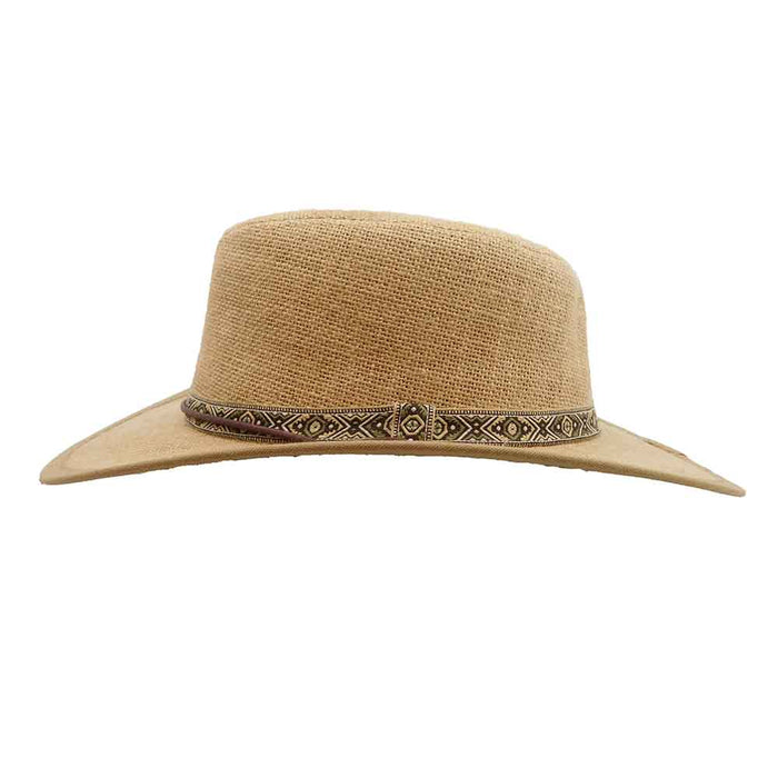 Hemp Outback Hat with Chin Cord - Dorfman Hats Safari Hat Dorfman Hat Co.