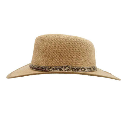 Hemp Outback Hat with Chin Cord - Dorfman Hats Safari Hat Dorfman Hat Co.