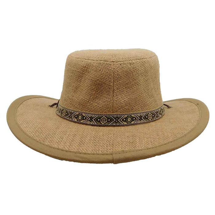 Hemp Outback Hat with Chin Cord - Dorfman Hats Safari Hat Dorfman Hat Co.