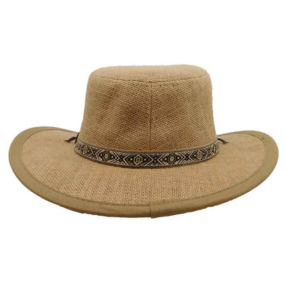 Hemp Outback Hat with Chin Cord - Dorfman Hats Safari Hat Dorfman Hat Co.