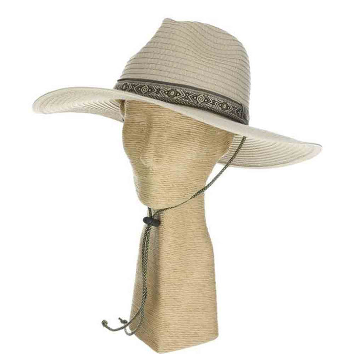 High Country Tribal Band Wide Brim Fabric Hat - Scala Hats Safari Hat Scala Hats