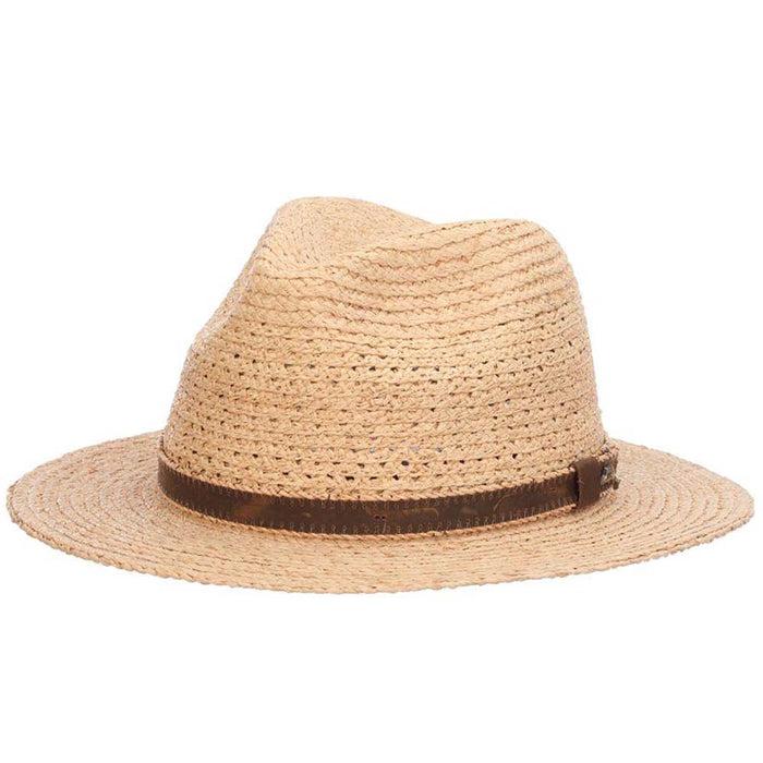 Inagua Raffia Fedora Hat with Leather Band  - Tommy Bahama Hats Fedora Hat Tommy Bahama Hats TBW258OS-SM Natural S/M (55-57cm)