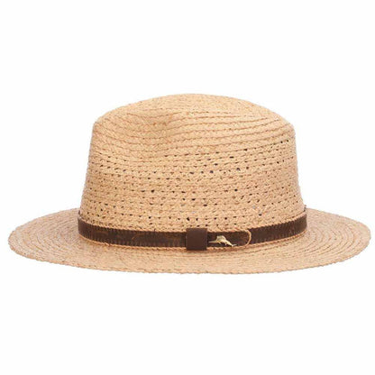 Inagua Raffia Fedora Hat with Leather Band  - Tommy Bahama Hats Fedora Hat Tommy Bahama Hats
