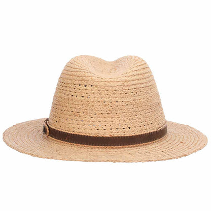 Inagua Raffia Fedora Hat with Leather Band  - Tommy Bahama Hats Fedora Hat Tommy Bahama Hats