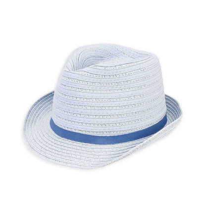 Infant Size Tiny Blue Fedora Hat - Sunny Dayz™ Hats Fedora Hat Sun N Sand Hats HK328 Light Blue Small (46 cm)