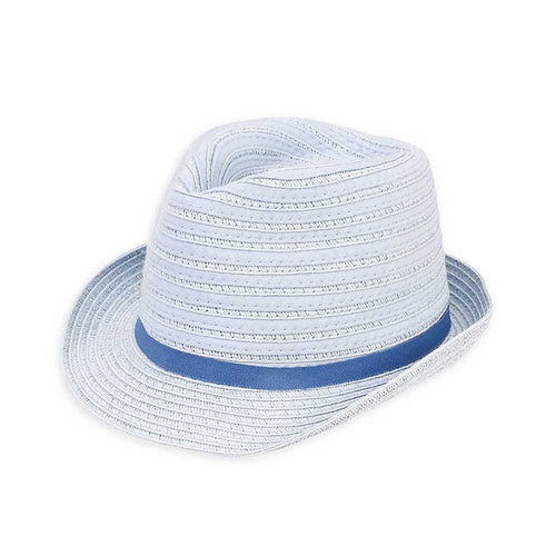 Infant Size Tiny Blue Fedora Hat - Sunny Dayz™ Hats Fedora Hat Sun N Sand Hats HK328 Light Blue Small (46 cm)