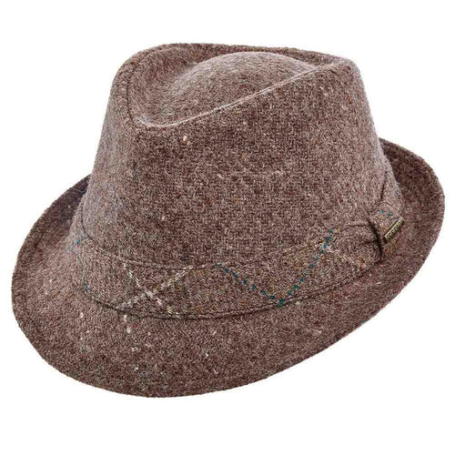 Italian Wool Fedora Hat with Plaid Band - Stetson Hats Fedora Hat Stetson Hats STW242 Brown Large