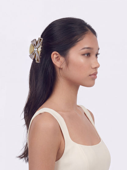 Milania Bow Beige Hair Clip