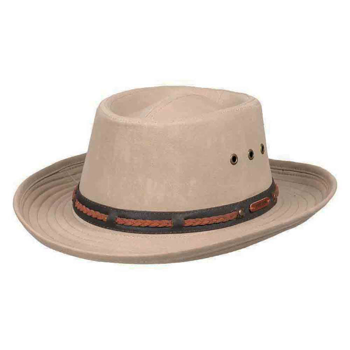 Khaki Cotton Tiller with Chin Cord - Legendary Stetson Hats Gambler Hat Stetson Hats STC403-KAKI2 Khaki Medium (57 cm)