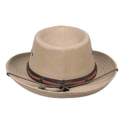 Khaki Cotton Tiller with Chin Cord - Legendary Stetson Hats Gambler Hat Stetson Hats