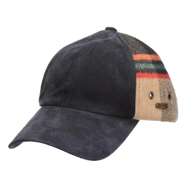 Kiwanis Suede and Blanket Plaid Ball Cap - Stetson Hat Cap Stetson Hats STW391-NAVY Blue OS