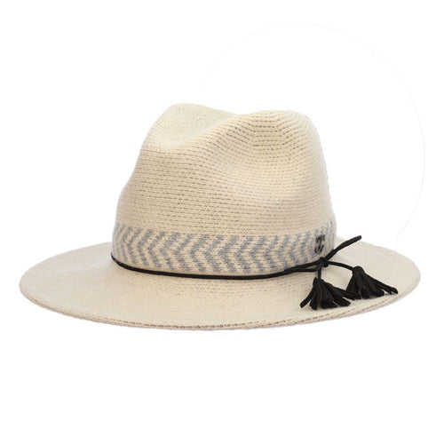 Knit Safari Hat with Chevron Band - Callanan Hats Safari Hat Callanan Hats LV455-IVORY Ivory OS