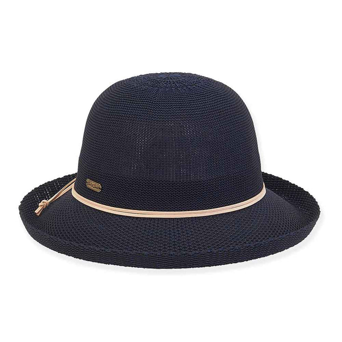 Knit Up Brim Hat for Women - Sun 'N' Sand Hats Kettle Brim Hat Sun N Sand Hats HH2718C Navy OS (58 cm)