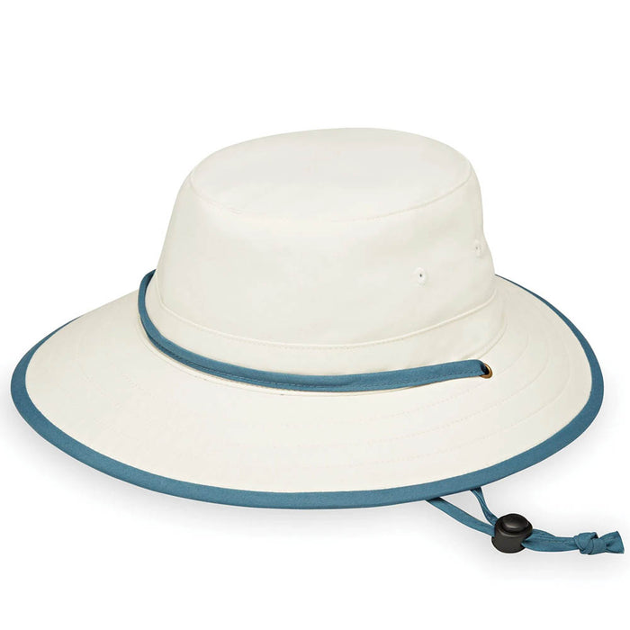 Ladies' Explorer by Wallaroo Hat Company Bucket Hat Wallaroo Hats LEXP-NA Natural/Blue Medium/Large (58 cm)