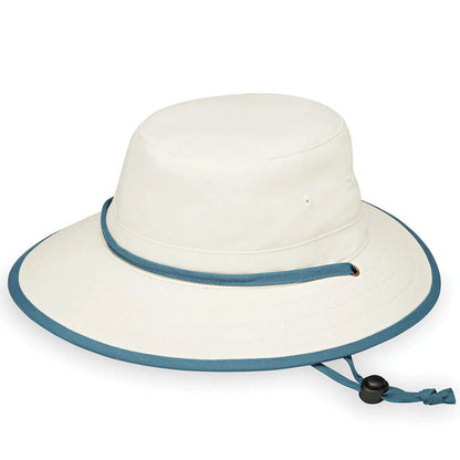 Ladies' Explorer by Wallaroo Hat Company Bucket Hat Wallaroo Hats LEXP-NA Natural/Blue Medium/Large (58 cm)