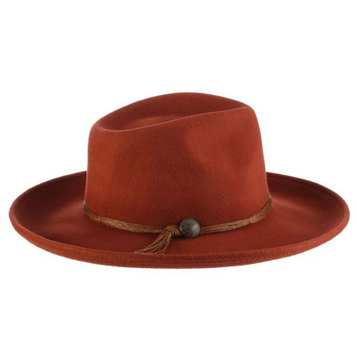 Large Curled Brim Wool Felt Rancher Safari - Scala Hats Safari Hat Scala Hats
