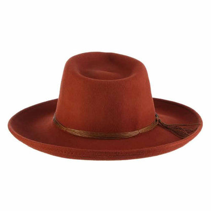 Large Curled Brim Wool Felt Rancher Safari - Scala Hats Safari Hat Scala Hats