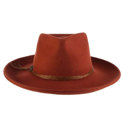 Large Curled Brim Wool Felt Rancher Safari - Scala Hats Safari Hat Scala Hats
